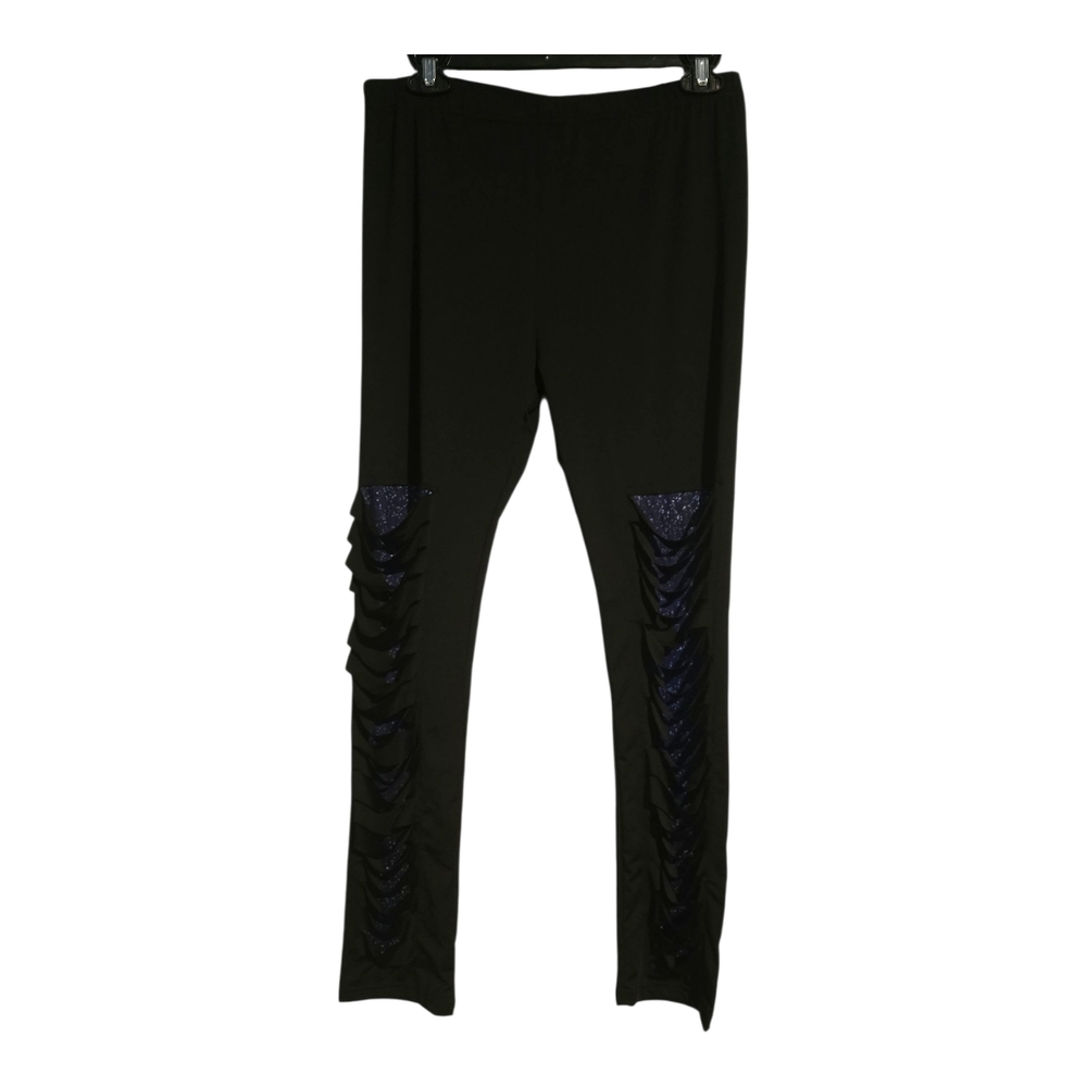 Rosegal Black Leggings with Blue Accents NWT